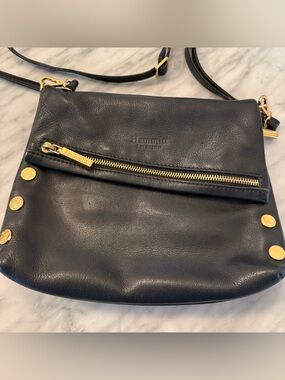 Hammitt Black Leather VIP Medium Crossbody with Gold Hardware